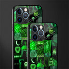 black green aesthetic collage glass case for iphone 12 pro image-2