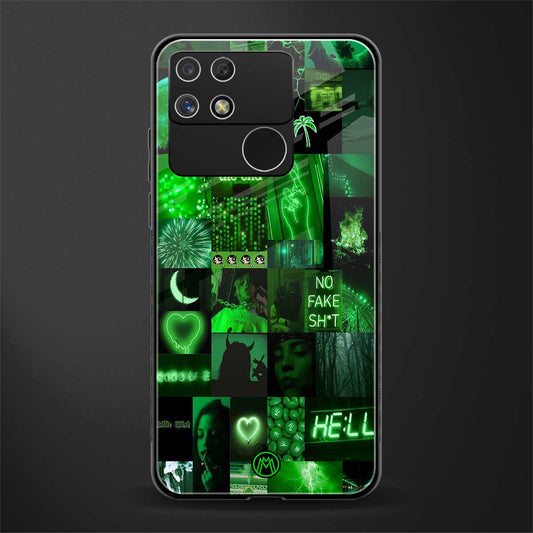 black green aesthetic collage back phone cover | glass case for realme narzo 50a