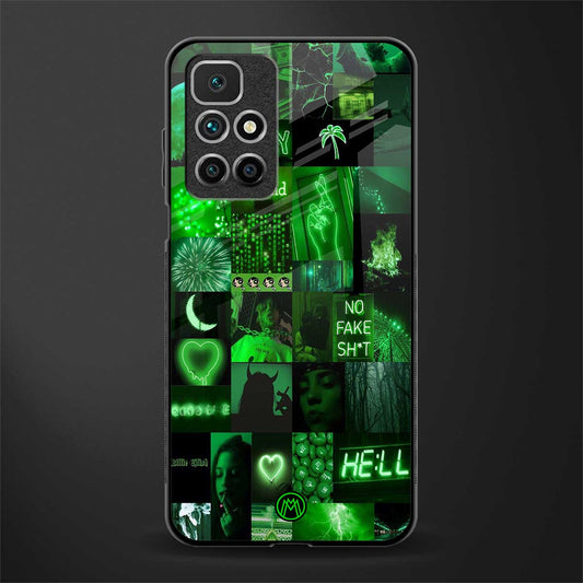 black green aesthetic collage glass case for redmi 10 prime image