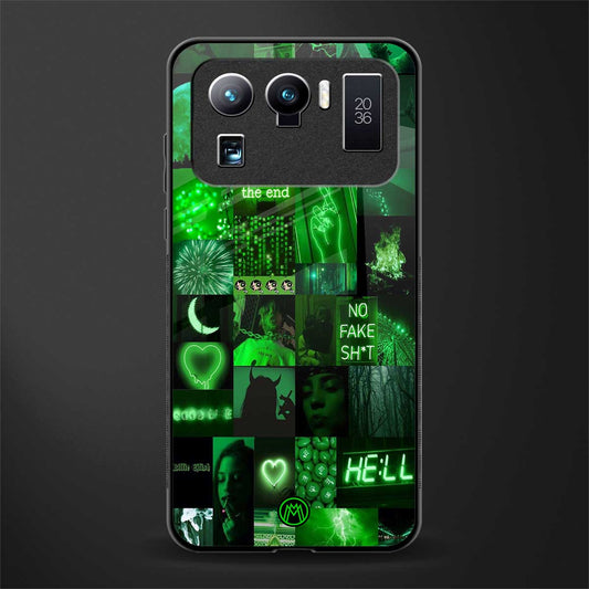 black green aesthetic collage glass case for mi 11 ultra 5g image