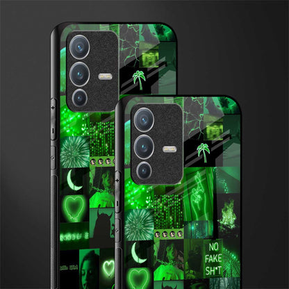 black green aesthetic collage glass case for vivo v23 pro 5g image-2
