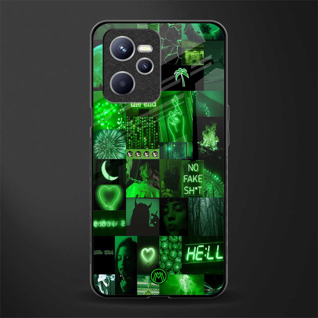 black green aesthetic collage glass case for realme c35 image