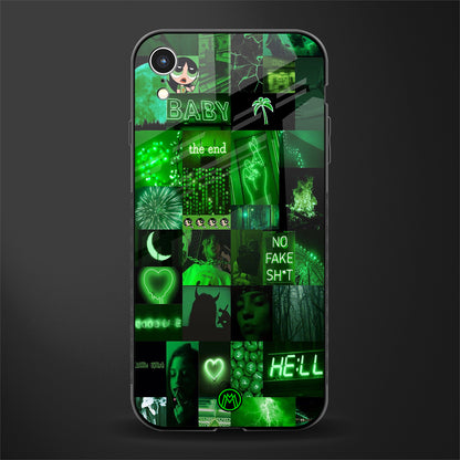 black green aesthetic collage glass case for iphone xr image