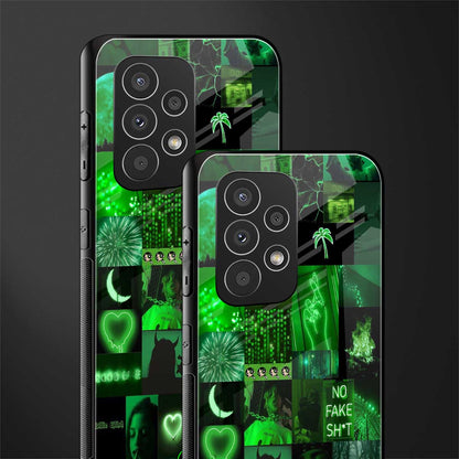 black green aesthetic collage back phone cover | glass case for samsung galaxy a73 5g