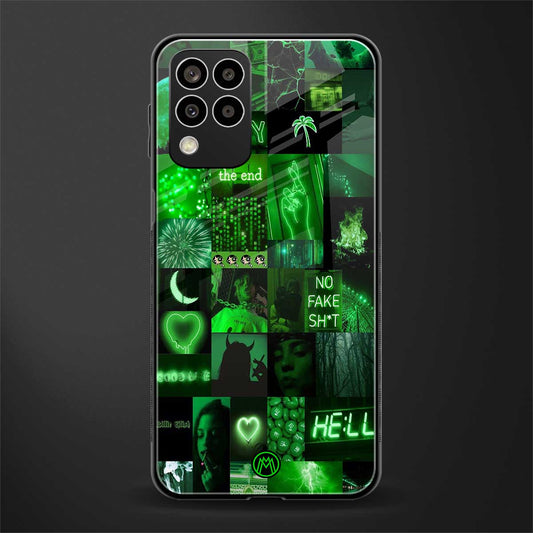 black green aesthetic collage back phone cover | glass case for samsung galaxy m33 5g