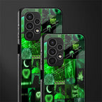 black green aesthetic collage back phone cover | glass case for samsung galaxy a13 4g