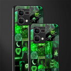 black green aesthetic collage back phone cover | glass case for oppo f21 pro 4g