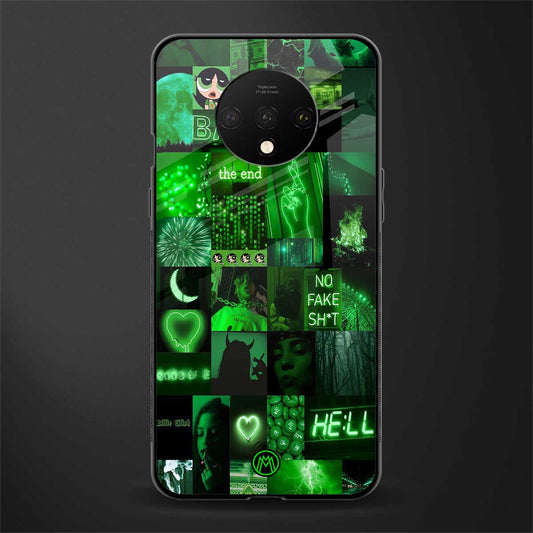black green aesthetic collage glass case for oneplus 7t image