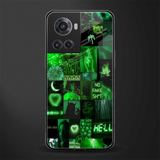 black green aesthetic collage back phone cover | glass case for oneplus 10r 5g