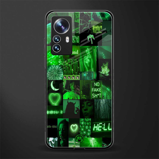 black green aesthetic collage back phone cover | glass case for xiaomi 12 pro