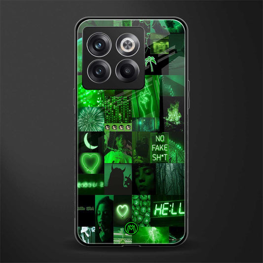 black green aesthetic collage back phone cover | glass case for oneplus 10t