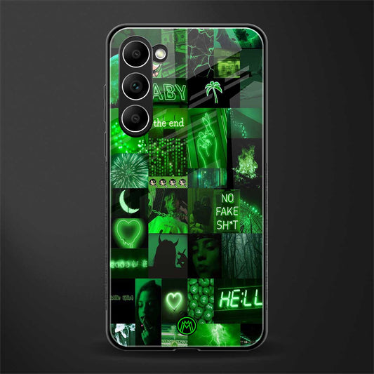 black green aesthetic collage glass case for phone case | glass case for samsung galaxy s23 plus