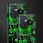black green aesthetic collage back phone cover | glass case for oneplus 9