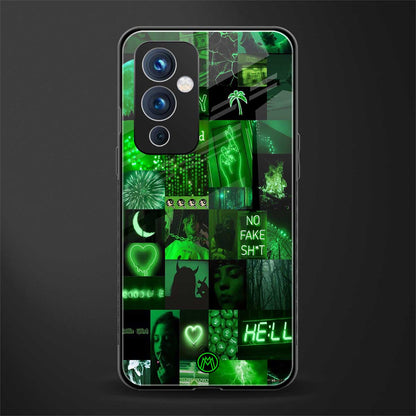 black green aesthetic collage back phone cover | glass case for oneplus 9