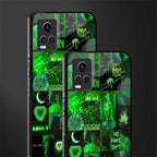 black green aesthetic collage back phone cover | glass case for vivo v21e 4g