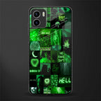 black green aesthetic collage back phone cover | glass case for vivo y72