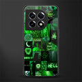 black green aesthetic collage back phone cover | glass case for oneplus 11