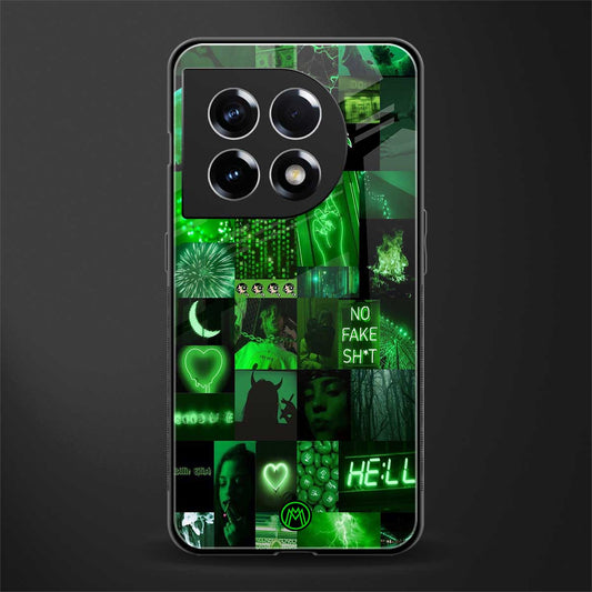 black green aesthetic collage back phone cover | glass case for oneplus 11