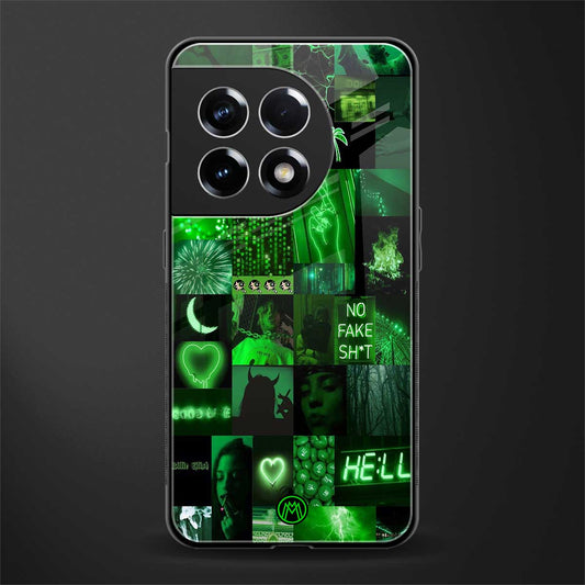 black green aesthetic collage back phone cover | glass case for oneplus 11r