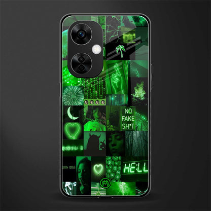 black green aesthetic collage back phone cover | glass case for oneplus nord ce 3 lite