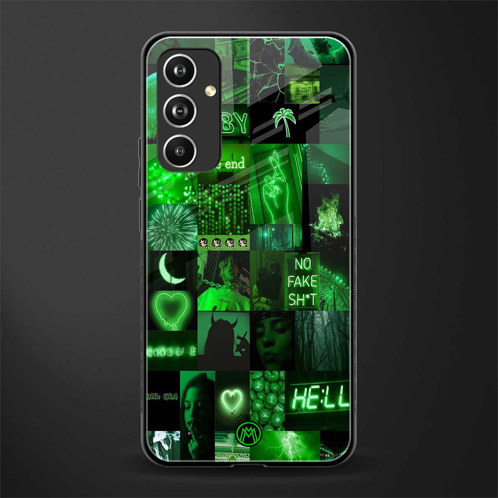 black green aesthetic collage back phone cover | glass case for samsung galaxy a54 5g
