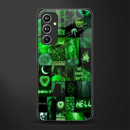 black green aesthetic collage back phone cover | glass case for samsung galaxy a54 5g