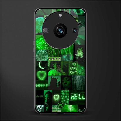 black green aesthetic collage back phone cover | glass case for realme 11 pro 5g