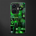 black green aesthetic collage back phone cover | glass case for vivo t1 44w 4g
