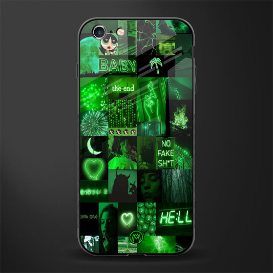 black green aesthetic collage glass case for iphone 6 image
