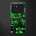 black green aesthetic collage back phone cover | glass case for iQOO 9 Pro