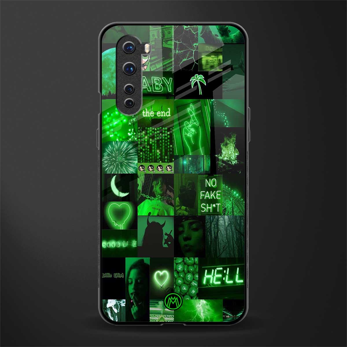 black green aesthetic collage glass case for oneplus nord ac2001 image