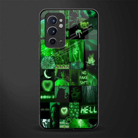 black green aesthetic collage glass case for oneplus 9rt image