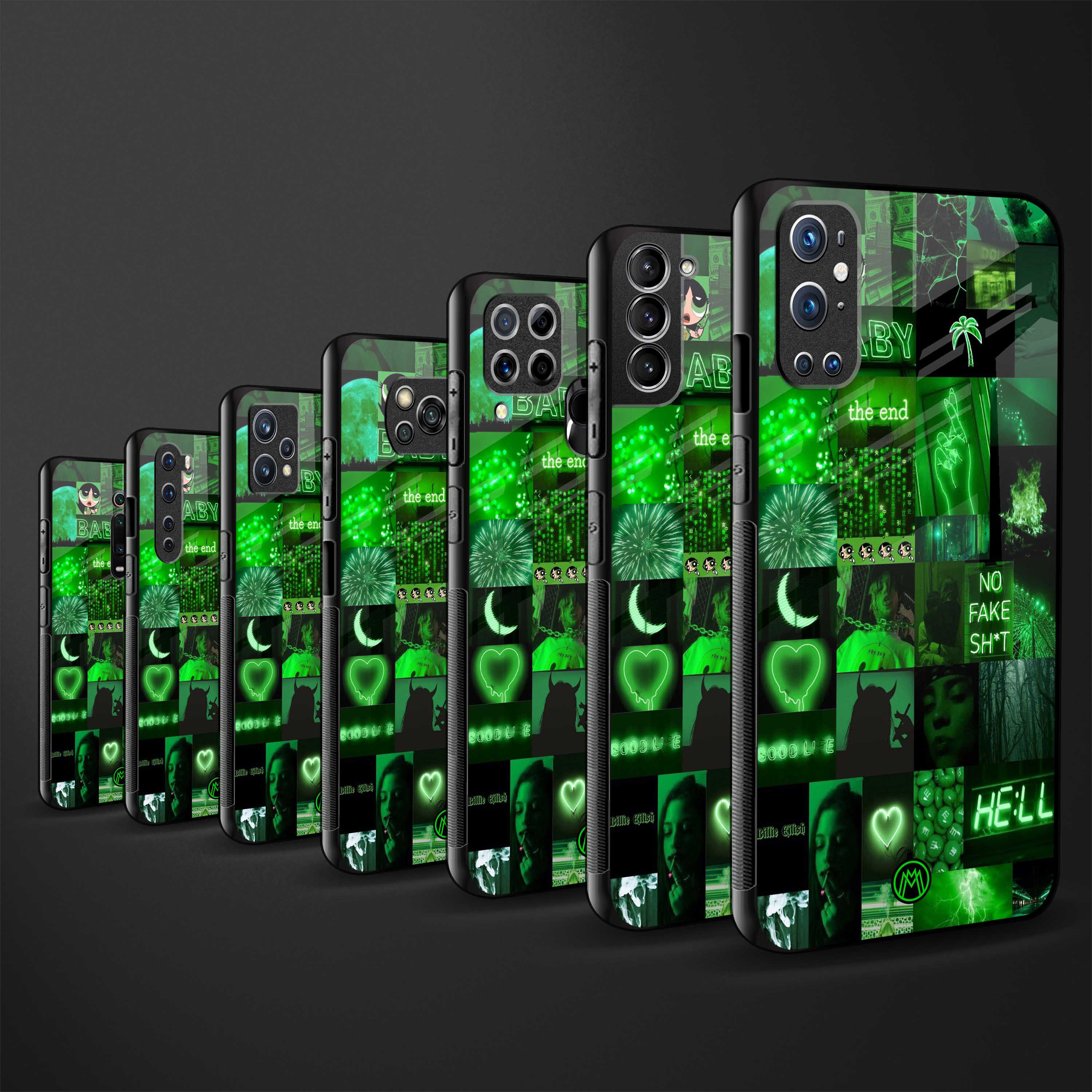 black green aesthetic collage glass case for samsung galaxy a51 image-3