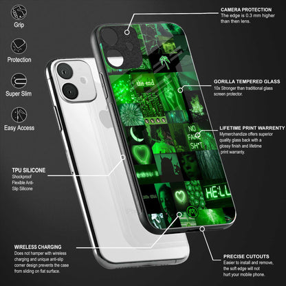 black green aesthetic collage glass case for oppo a1k image-4