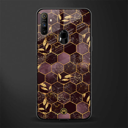 black maroon tile marble glass case for realme narzo 20a image