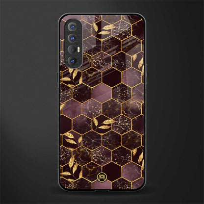 black maroon tile marble glass case for oppo reno 3 pro image