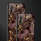 black maroon tile marble glass case for vivo z1x image-2
