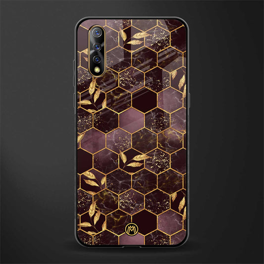 black maroon tile marble glass case for vivo z1x image