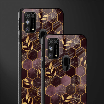 black maroon tile marble glass case for samsung galaxy f41 image-2