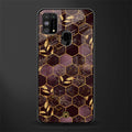 black maroon tile marble glass case for samsung galaxy f41 image