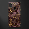 black maroon tile marble glass case for samsung galaxy m30s image
