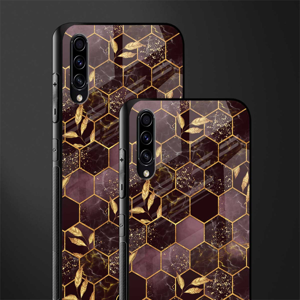 black maroon tile marble glass case for samsung galaxy a50s image-2