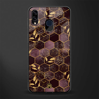 black maroon tile marble glass case for samsung galaxy a20 image