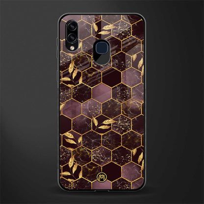 black maroon tile marble glass case for samsung galaxy a30 image