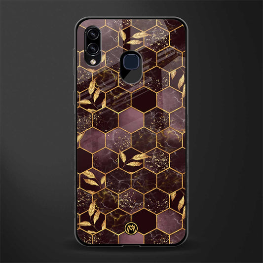 black maroon tile marble glass case for samsung galaxy a30 image