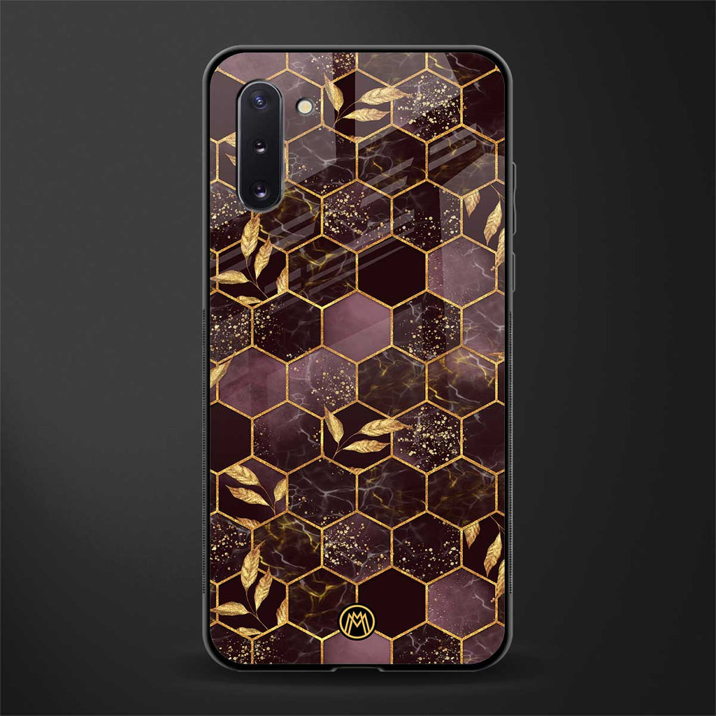 black maroon tile marble glass case for samsung galaxy note 10 image