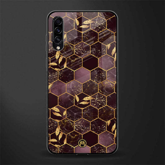 black maroon tile marble glass case for samsung galaxy a70 image