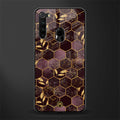 black maroon tile marble glass case for redmi note 8 image