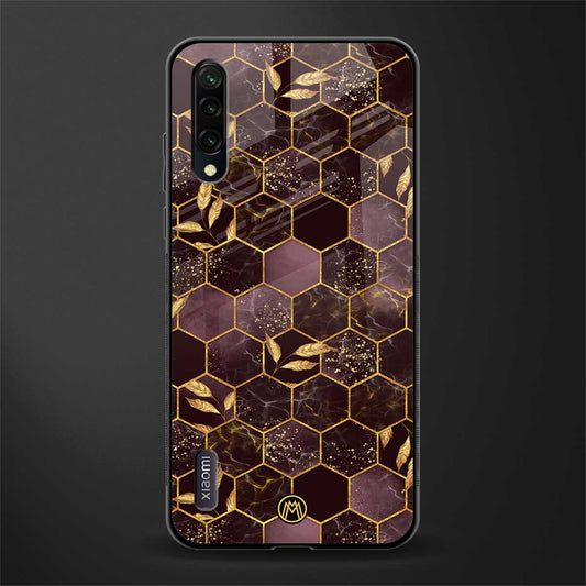 black maroon tile marble glass case for mi a3 redmi a3 image