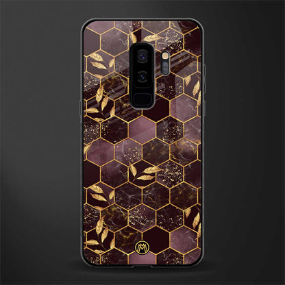 black maroon tile marble glass case for samsung galaxy s9 plus image
